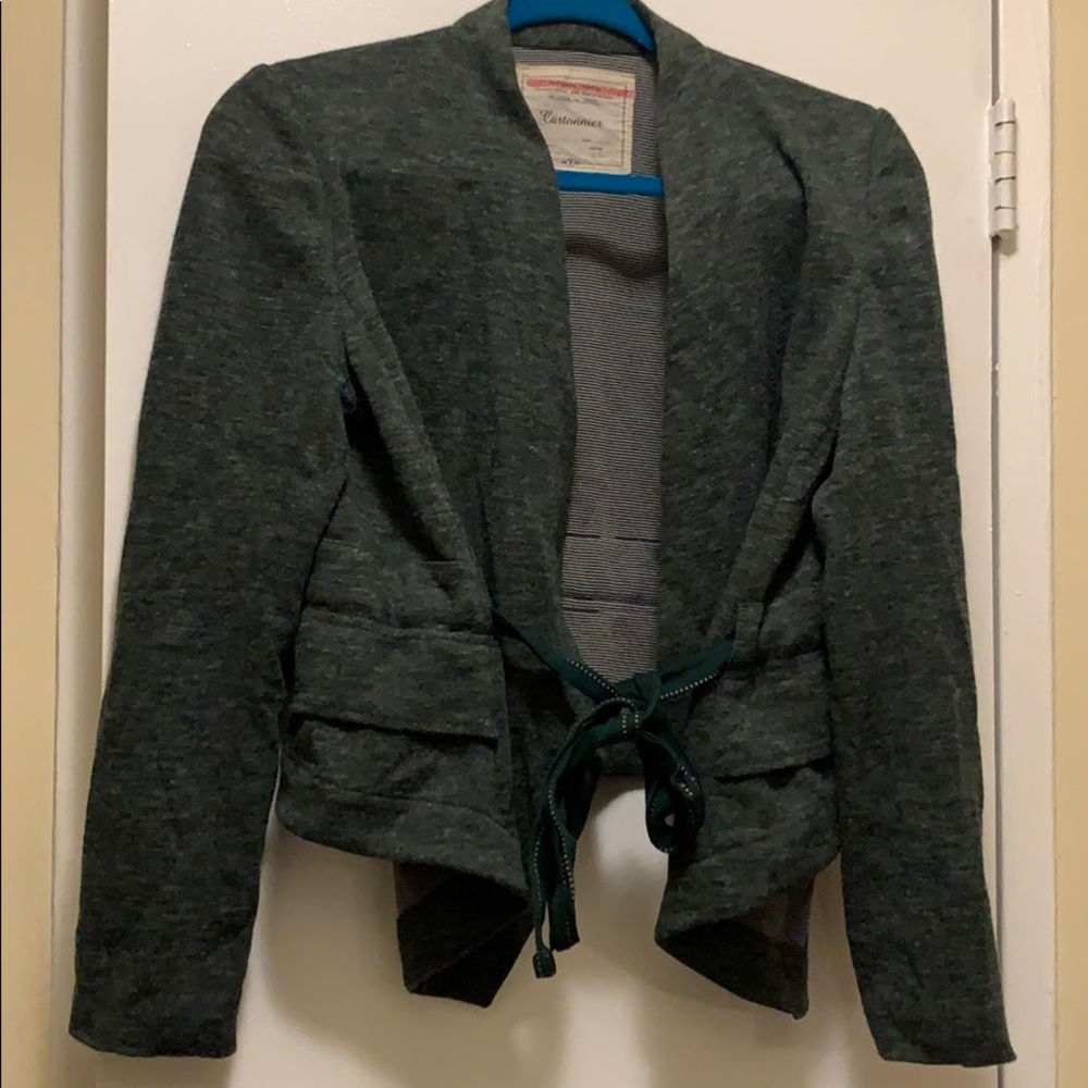 Hunter green hi-low blazer